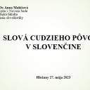 Slová cudzieho pôvodu v Slovenčine