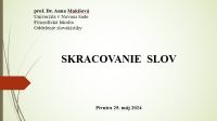 Čítať ďalej: Skracovanie slov